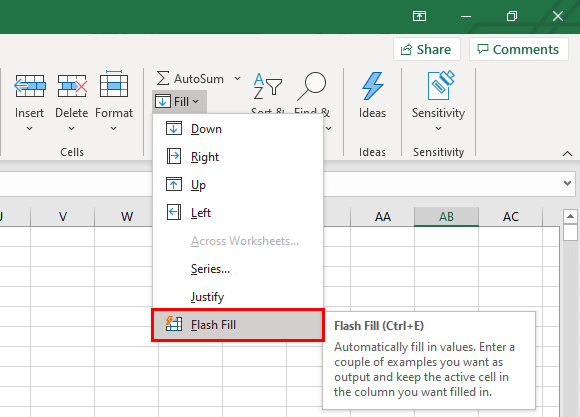 Excel-Flash-Fill-Tool-Location