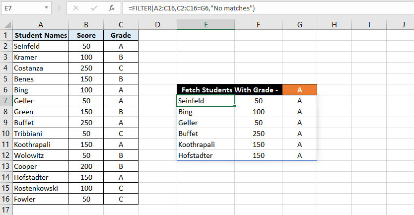 Excel FILTER Function – How To Use 3 cell reference instead of adding a character or a text string in the include argument
