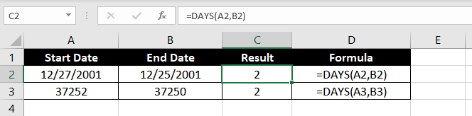 Excel DAYS Function – How To Use 2 Plain-vanilla DAYS function