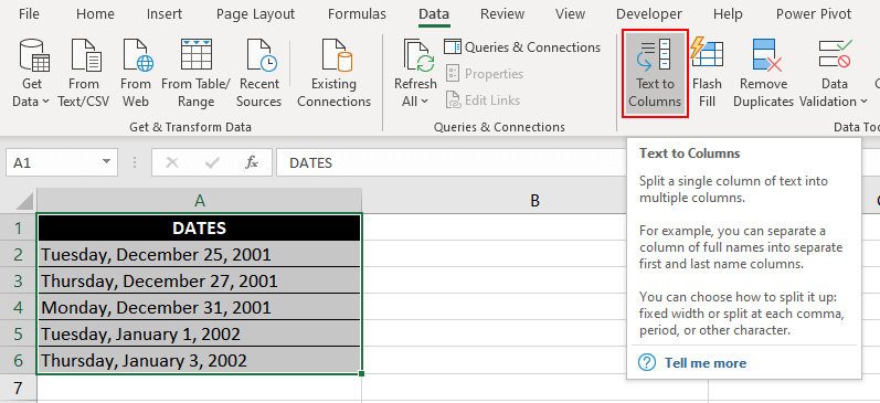 How to Convert Text or Numbers To Dates in Excel 12 Using Text to Columns tool for Complex Text Strings