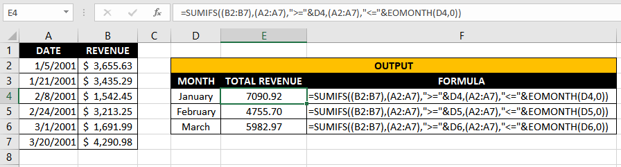Excel EOMONTH Function – How To Use 8 Using EOMONTH with SUMIFS