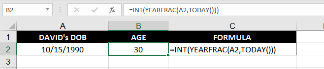 How to Calculate Age in Excel (7 Easy Formulas) 5 Using YEARFRAC function to Calculate Age in Years