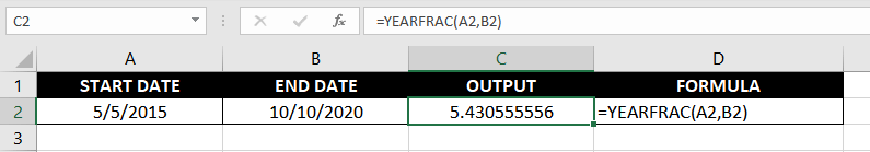 Excel DATEDIF Function – How To Use 6 for precise difference, you could use the YEARFRAC function