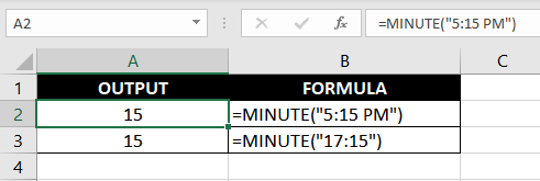 Excel MINUTE Function – How To Use 2 Plain Vanilla Formula for the MINUTE Function