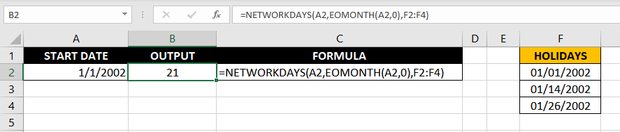Excel NETWORKDAYS Function – How To Use 5 Calculating Workdays in a Month