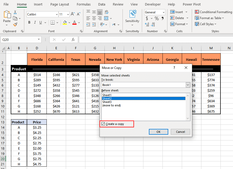 How to Copy And Duplicate a Sheet in Excel (Easy Ways + VBA) 3 the copied sheet will be placed prior to the sheet selected in the Before Sheet