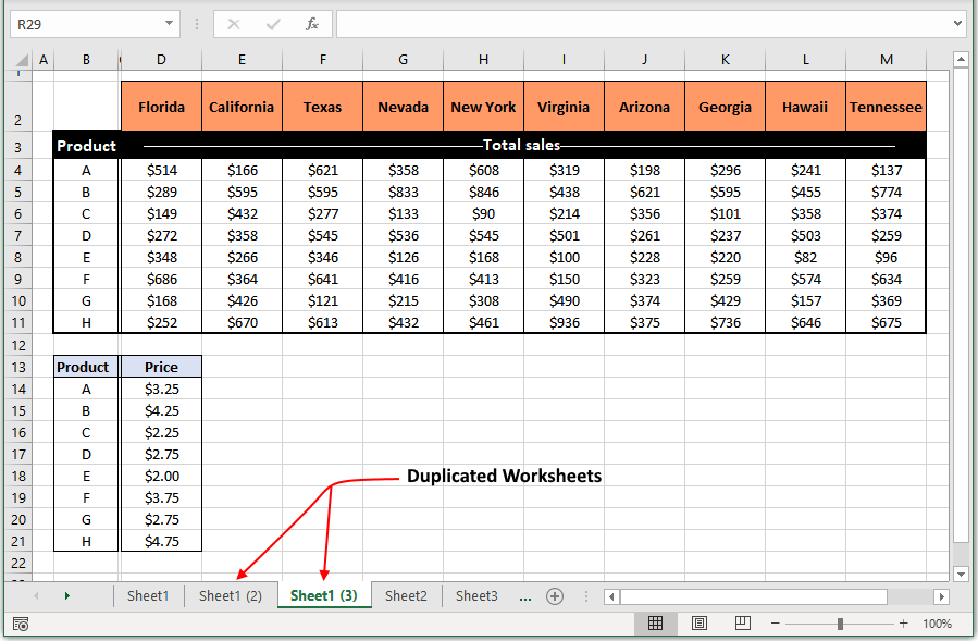 How to Copy And Duplicate a Sheet in Excel (Easy Ways + VBA) 14 Worksheets duplicated