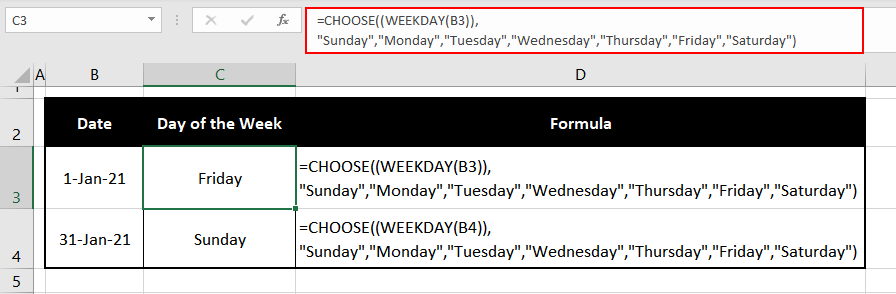 Get Day Of Week From Date in Excel (3 Quick & Easy Ways) 3 Using WEEKDAY & CHOOSE Functions