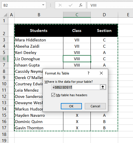 How to Highlight Every Other Row in Excel (3 Easy Ways) 16 Once you've selected a style, a Create Table window will pop up