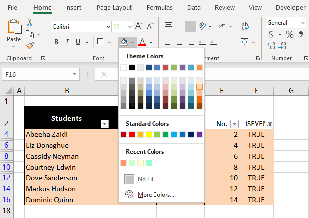 How to Highlight Every Other Row in Excel (3 Easy Ways) 6 Select the filtered data and highlight it
