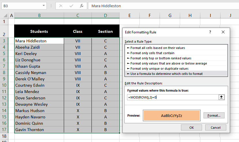 How to Highlight Every Other Row in Excel (3 Easy Ways) 11 click the Format… button below to launch the Format Cells window