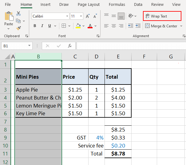 How To Wrap Text In Excel - (2 Easy Ways + Shortcut) 4 click on the Wrap Text command button