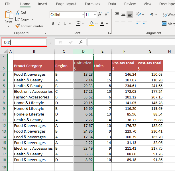 Name Box In Excel - All You Need To Know 12 Navigate to a Column or Row