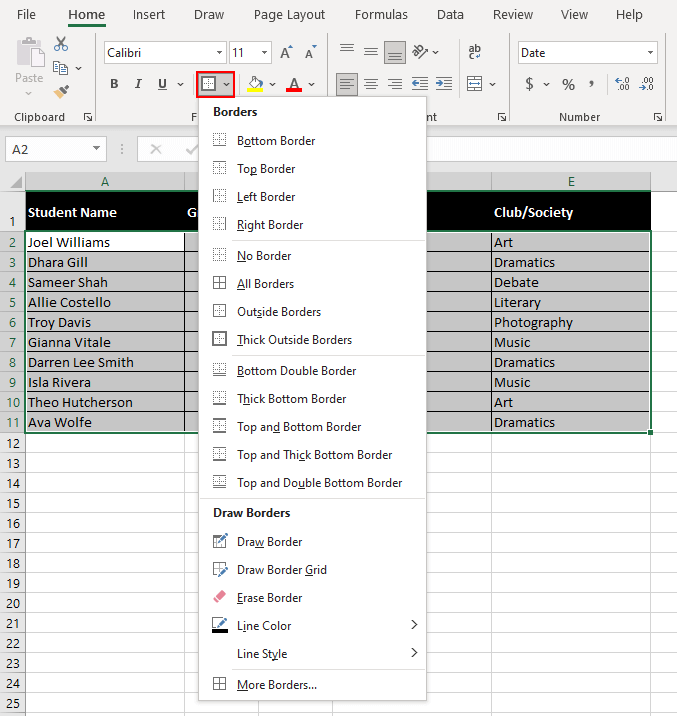 How to Print Gridlines in Excel - (Step-by-Step Guide) 22 Borders in Place of Gridlines