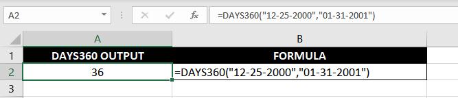 Excel DAYS360 Function – How To Use 2 Plain Vanilla Formula for the DAYS360 Function