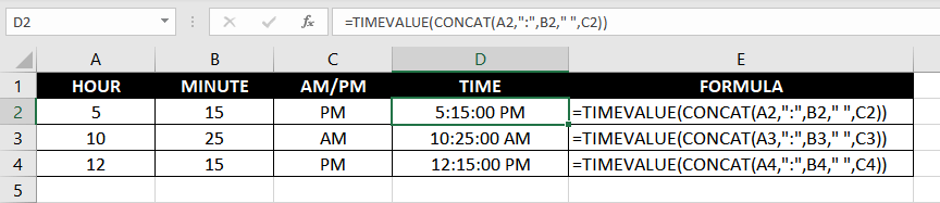 Excel TIMEVALUE Function – How To Use 3 Improperly Imported Values