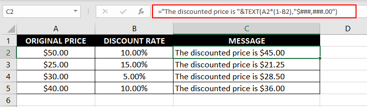 Excel TEXT Function – How to Use 4 Basic Arithmetic and Concatenation with the TEXT Function