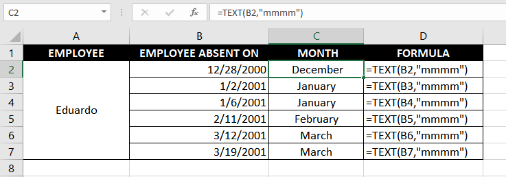 Excel TEXT Function – How to Use 7 Get Month Name From Week