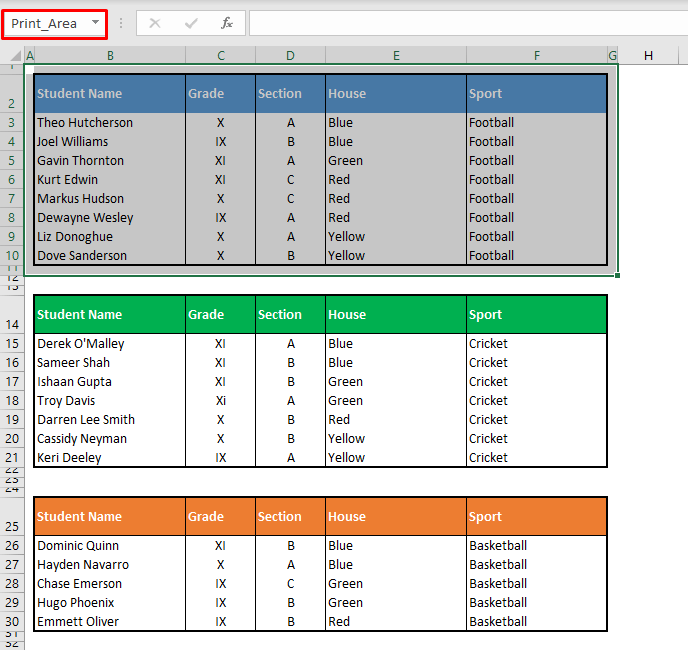 How to Set Print Area in Excel (+ Modify & Clear Print Area) 23 Modifying Print Area by Using Name Manager