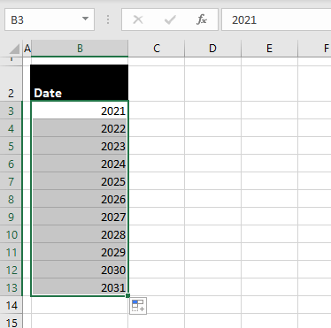 How to Autofill Dates in Excel (Autofill Days, Weekdays, Months & Years) 28 That should autofill the years