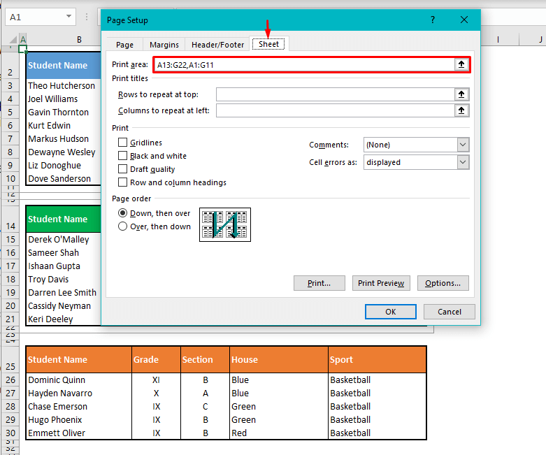 How to Set Print Area in Excel (+ Modify & Clear Print Area) 29 Modifying Print Area by via Page Setup Dialog Box