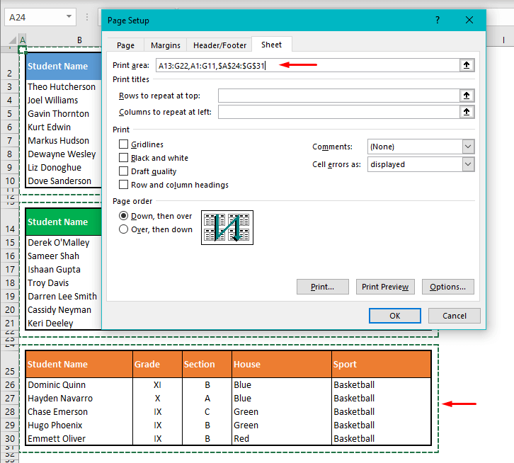How to Set Print Area in Excel (+ Modify & Clear Print Area) 30 Modifying Print Area by via Page Setup Dialog Box