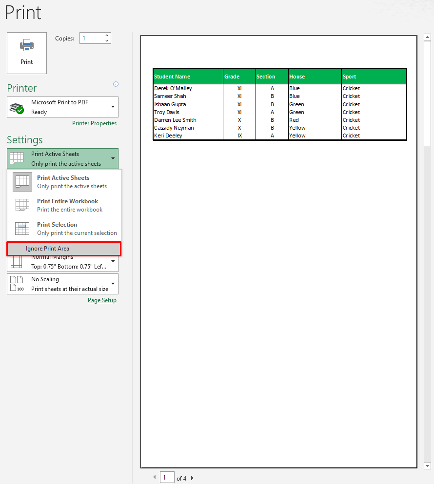 How to Set Print Area in Excel (+ Modify & Clear Print Area) 34 How to Force Excel to Ignore Print Area