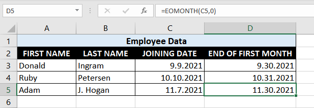 #VALUE! Error In Excel – How To Fix 8 Since the name of an employee is an incorrect argument to supply to the EOMONTH function, it returns a #VALUE! error