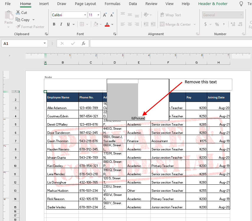 How to Add, Modify, & Remove Watermark in Excel 23 How to Remove Watermark