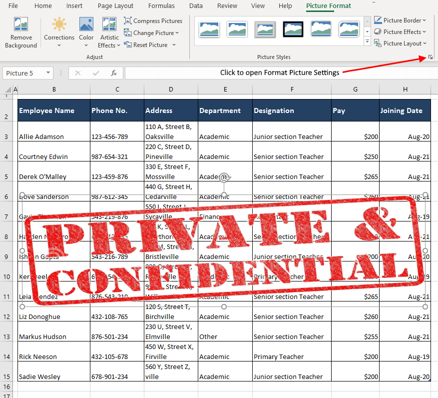 How to Add, Modify, & Remove Watermark in Excel 26 Image Inserted as a Watermark