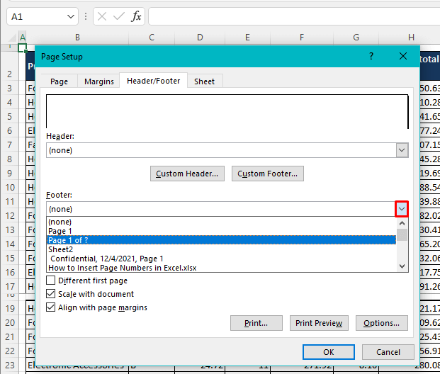 How to Insert Page Numbers in Excel (In 2 Easy Ways) 12 Insert Page Numbers from Page Setup Dialog