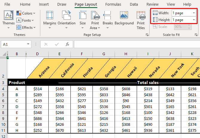 How to Print an Excel Sheet on One Page 16 Change the Scaling (Fit All Rows/Columns in One Page)