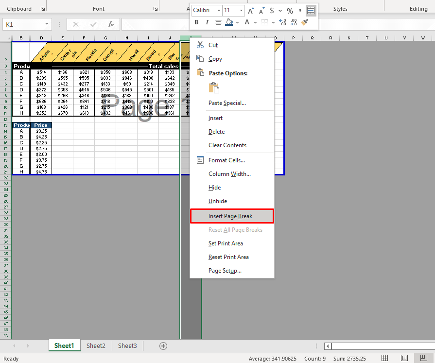 How to Print an Excel Sheet on One Page 31 Using Page Breaks to Divide Worksheet Print Areas