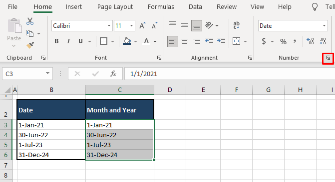 How to Convert Date to Month and Year in Excel (3 Easy Ways) 8 Using Date Formats