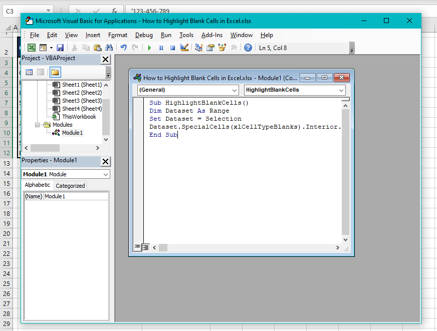 How to Highlight Blank Cells in Excel (In 4 Easy Ways) 22 Highlight Blank Cells Using VBA