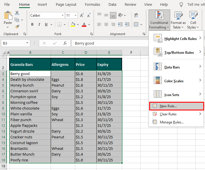 Highlight Entire Row in Excel With Conditional Formatting 4 Highlight Rows Based on a Text Criterion