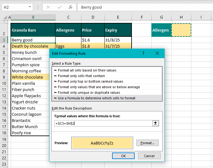 Highlight Entire Row in Excel With Conditional Formatting 27 Highlight Rows Based on the Value Entered in a Separate Cell