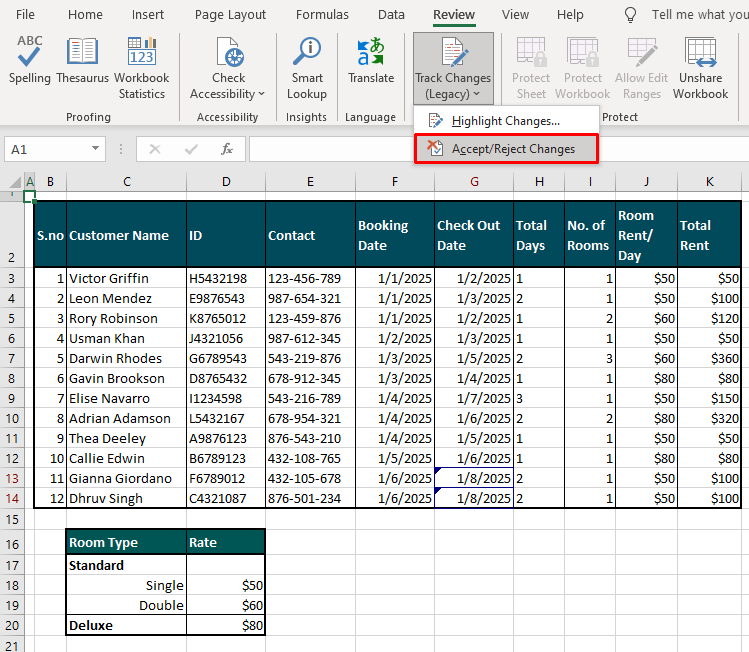 How to Track Changes in Excel (Easy Step-by-Step) 28 Accepting/Rejecting Changes
