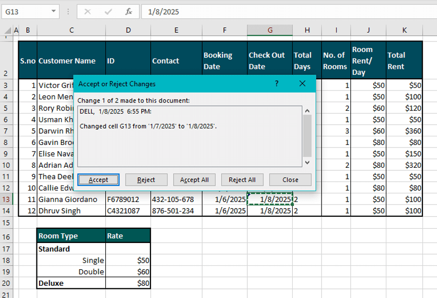 How to Track Changes in Excel (Easy Step-by-Step) 30 Accepting/Rejecting Changes