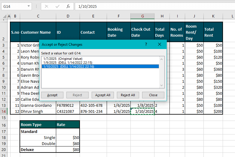 How to Track Changes in Excel (Easy Step-by-Step) 31 Accepting/Rejecting Changes
