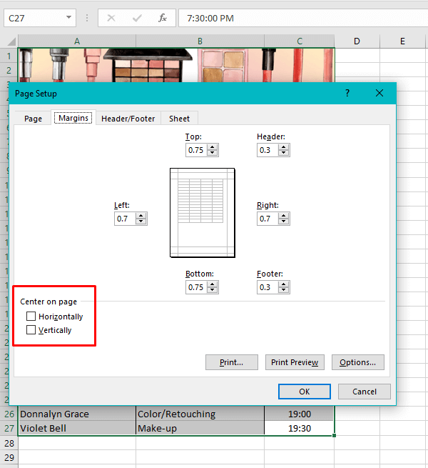 How to Center a Worksheet Horizontally & Vertically in Excel 5 Using Page Setup Launcher Tool