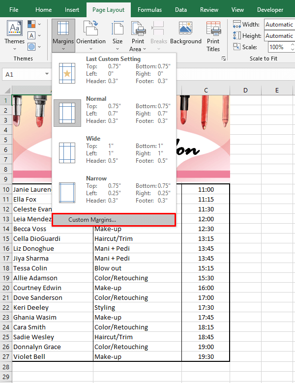 How to Center a Worksheet Horizontally & Vertically in Excel 16 Using Custom Margins