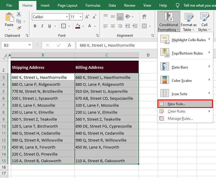 How to Compare Two Columns in Excel (6 Quick & Easy Ways) 6 Compare & Highlight Cells with Matching Data (side by side)