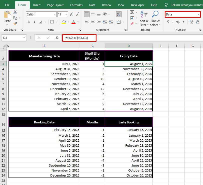 How to Add Months to a Date in Excel (In 3 Easy Ways) 2 Using EDATE Function To Add Months to a Date
