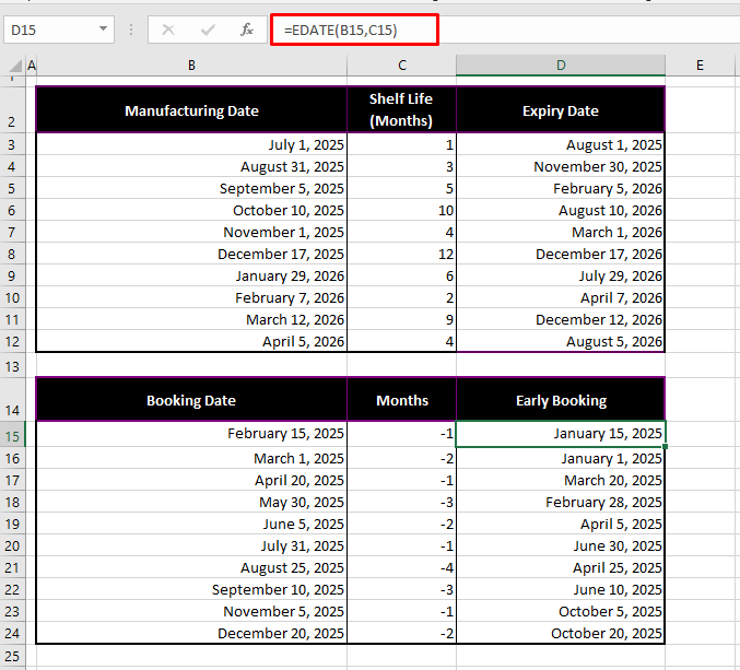 How to Add Months to a Date in Excel (In 3 Easy Ways) 3 Using EDATE Function To Add Months to a Date