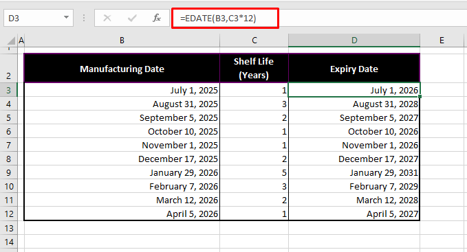 How to Add Months to a Date in Excel (In 3 Easy Ways) 4 Adding Years to a Date