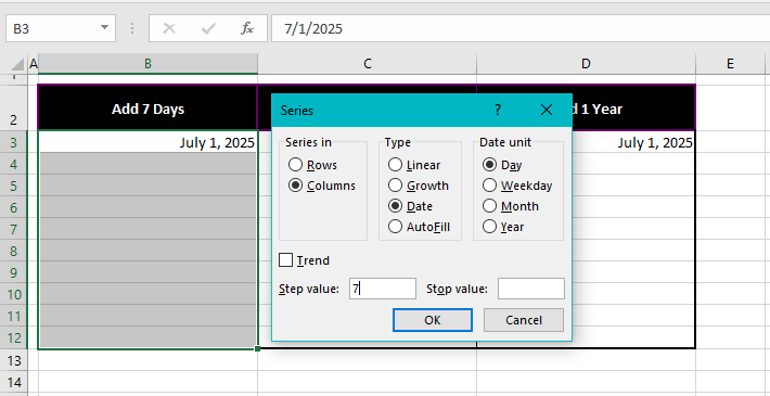 How to Add Months to a Date in Excel (In 3 Easy Ways) 8 Using Fill Series Feature