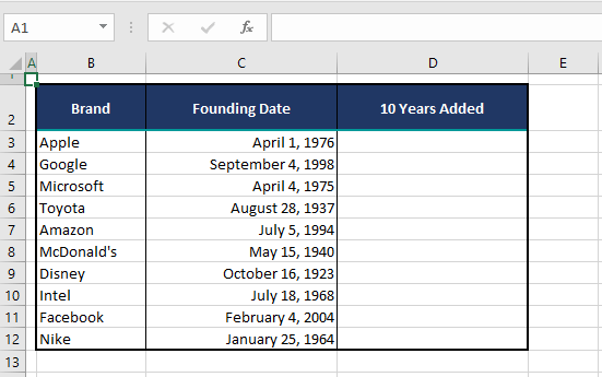 How to Add Years to a Date in Excel (3 Easy Formulas) 2 add-years-to-a-date_01