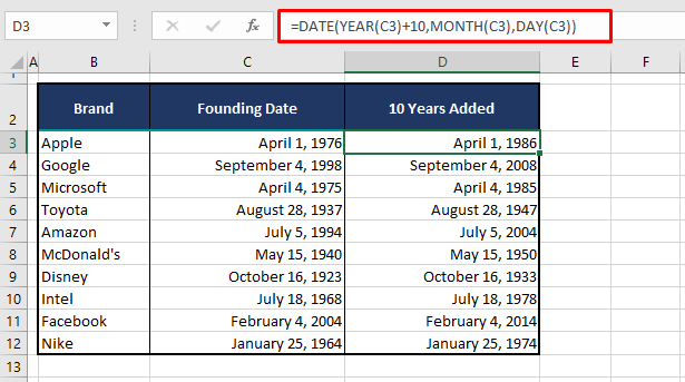 How to Add Years to a Date in Excel (3 Easy Formulas) 5 Using YEAR & DATE Functions