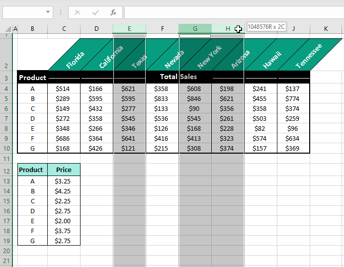 How to Select Entire Column in Excel (Easy Ways + Shortcut) 8 Selecting Multiple Non-Adjacent Columns Using Mouse